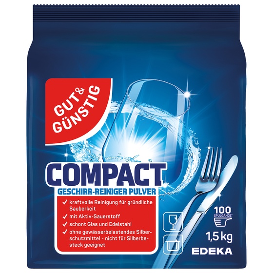 Geschirr-Reiniger Pulver Compact 100 Ma. 1,5kg Gut & Günstig