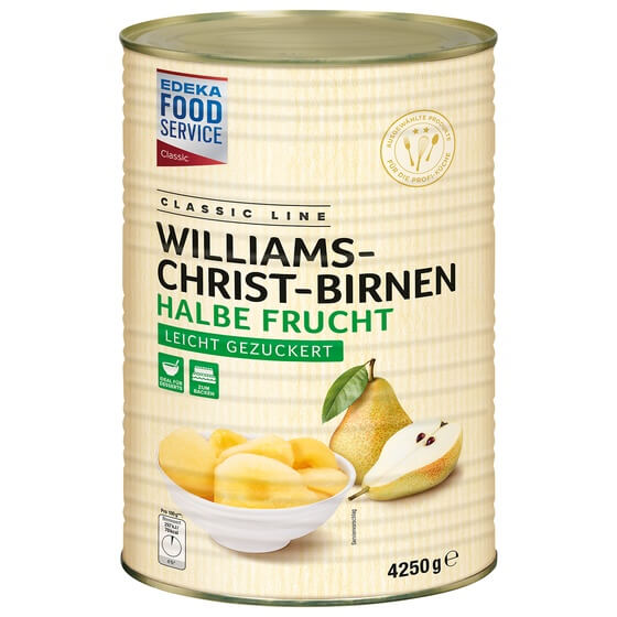 Birnen Williams-Christ halbe Frucht gezuckert 4,25/2,8kg EFS