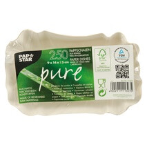 Schalen Pappe "pure" eckig weiss 9x14x3cm 250St PapStar