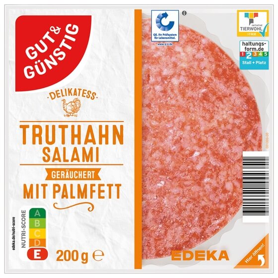 Truthahnsalami geschnitten 200g G&G
