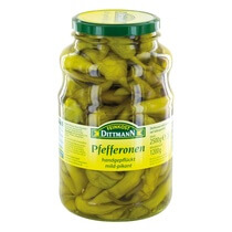 Griechische Pfefferonen mild 2,5kg/1,2kg Glas Dittmann