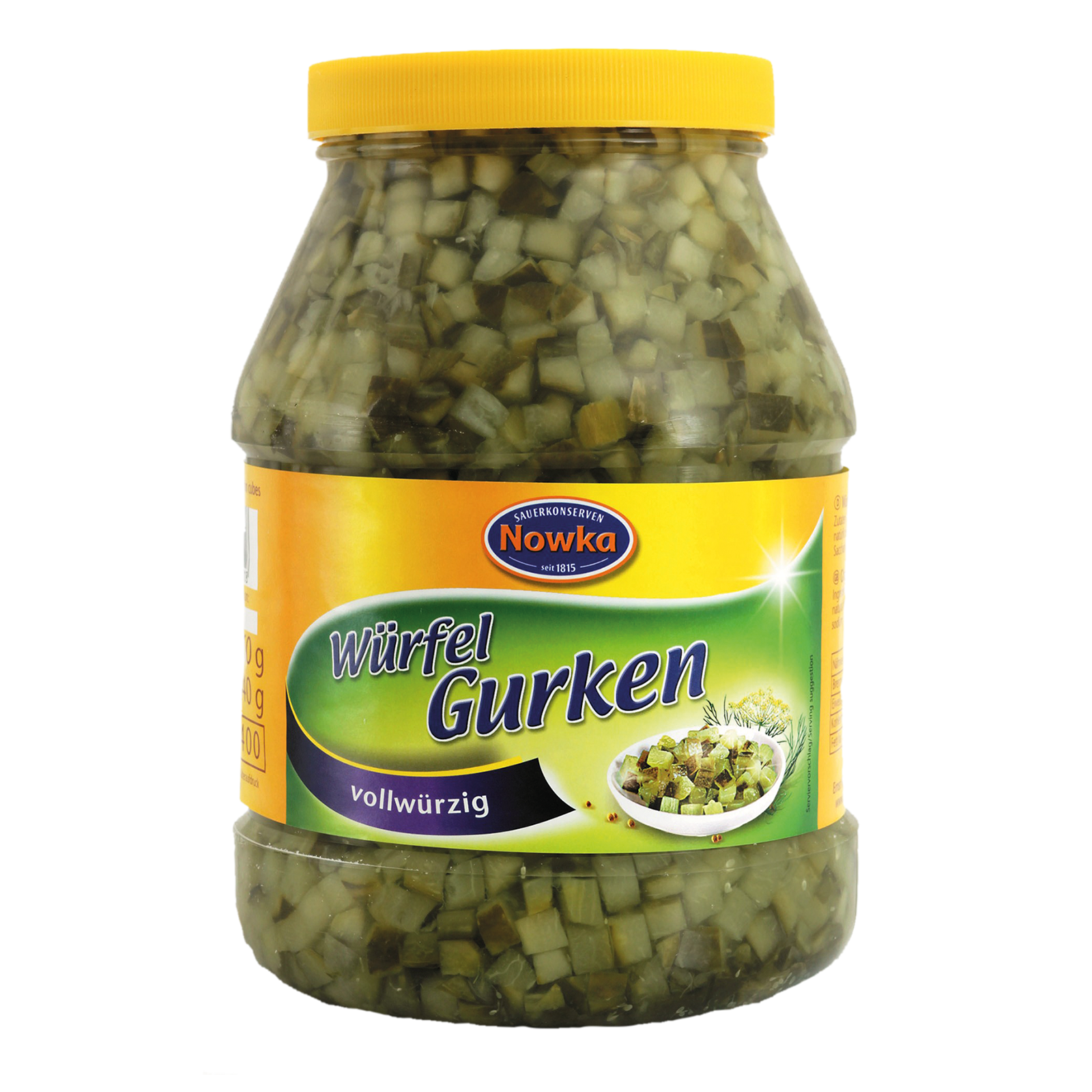 Gurken Würfel mit Süßungsmittel 2,26kg/1,34kg Nowka