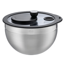 Salatschleuder Edelstahl mit Glsdeckel Korbeins 25,5cm Rösle