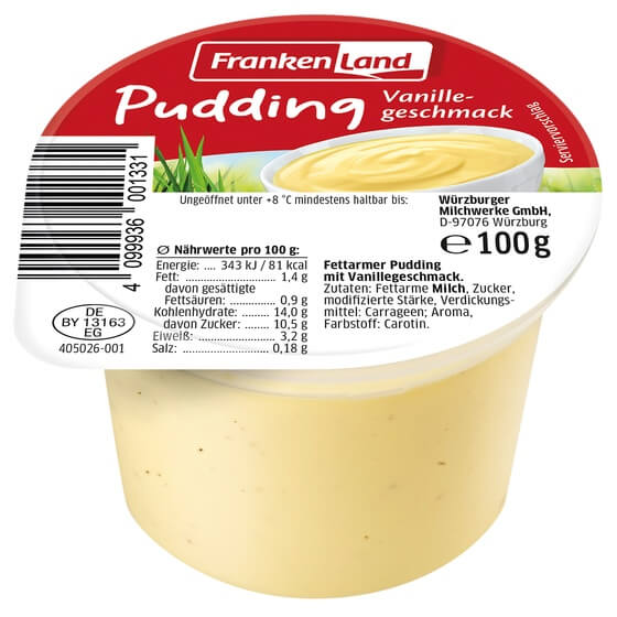 Pudding Vanille 1,5% Fett 20x100g Frankenland