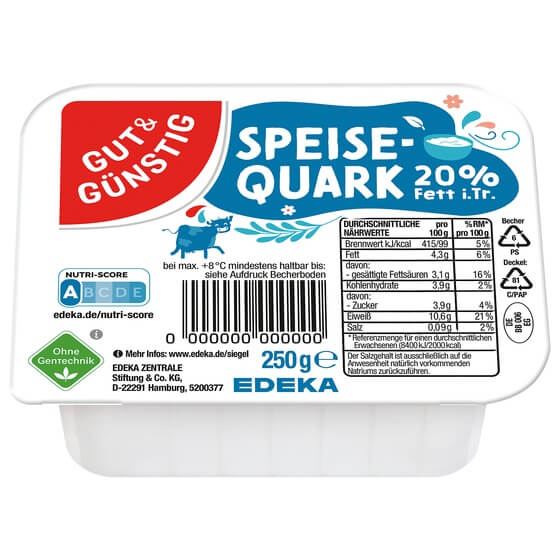 Speisequark 20% Fett 250g G&G