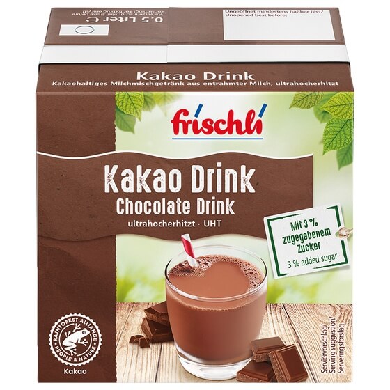 H-Kakaotrunk 0,2% mit Trinkhalm 500ml Frischli