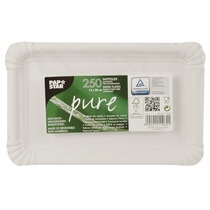 Teller Pappe "pure" eckig weiss 13x20cm 250St PapStar