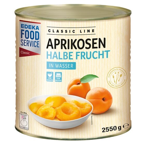 Aprikosen halbe Frucht Dunstkonserve 2,55/1,5kg EFS