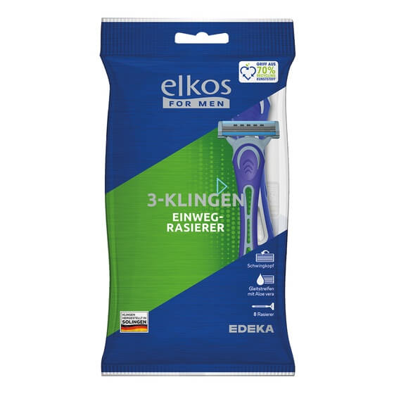3-Klingen Einwegrasierer 8ST Edeka Elkos For Men