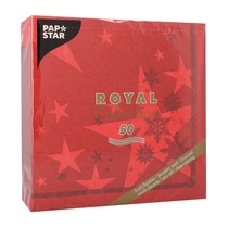 Servietten Weihnachten rot 1/4 40x40cm 50St Stars Papstar