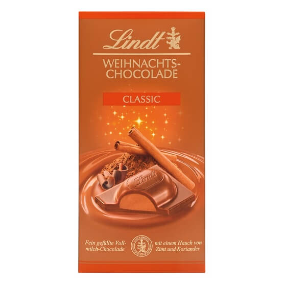 Weihnachts-Chocolade gef. Alpenm m Zimt u Koriand 100g Lindt