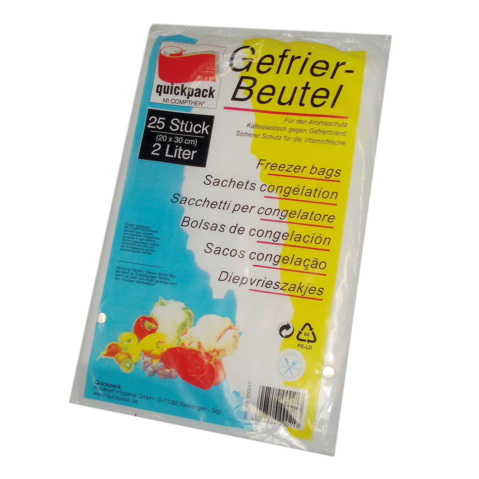 Gefrierbeutel 20x30cm 2l 25St Quickpack