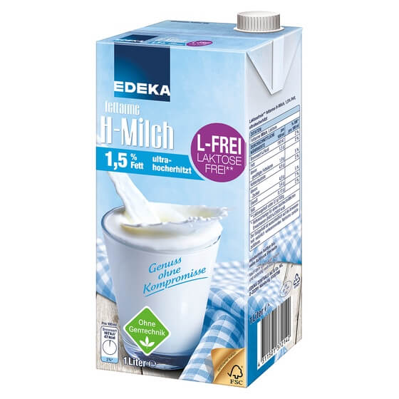 Laktosefreie H-Milch 1,5% 1L Edeka