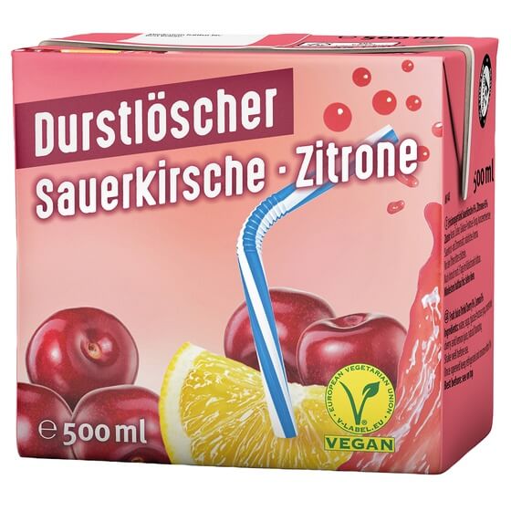 Fruchtsaftgetränk Eistee Kirsch/Zitrone 12x0,5l Durstlöscher