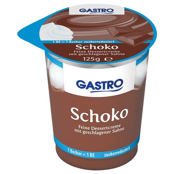 Schoko Dessert mit Sahnetopping kalorienred. 2% 125g Gastro