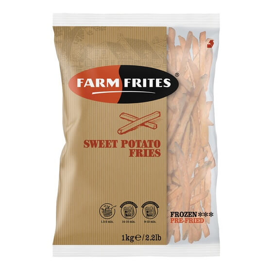 Süßkartoffel Pommes 9x9mm 1Kg Farm Frites