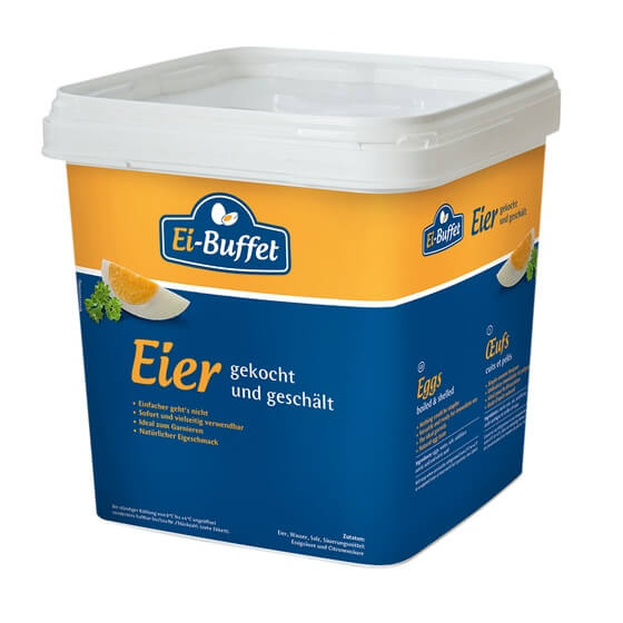 Eibuffet Eier gekocht/geschält Bodenhaltung 60Stück Eipro