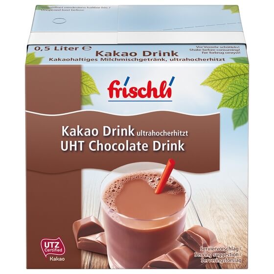 H-Kakaotrunk 0,2% mit Trinkhalm 500ml Frischli