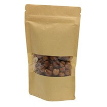 Bodenbeutel braun mit Fenster 50+85x140 (F+BxH)50St.