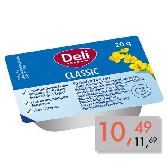 Deli Reform Margarine Original 120x20g 70% Fettgehalt