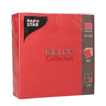 Servietten rot 32x32cm 50 Stück 1/4 Falz Papstar