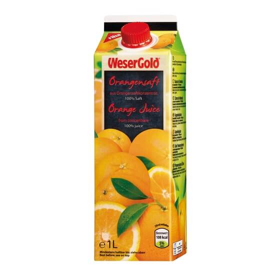 Orangensaft 100% Frucht 8x1l Tetra Pak Hardthof