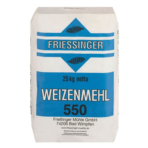 Weizenmehl Typ 550 ODZ 25kg Friessinger Mühle