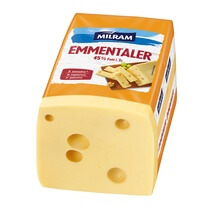 Emmentaler 45% F.i.Tr. Brotform/eckig rindenlos 3,1kg Milram
