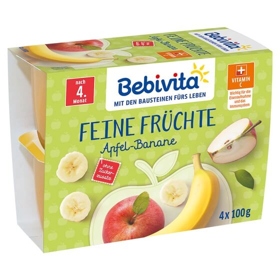 Apfel-Banane 4x100g nach 4. Monat Bebivita