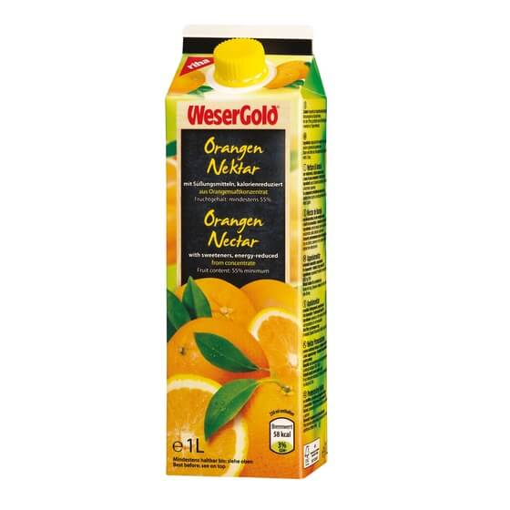 Orangen-Nektar 50% kalor.reduziert 1l Tetra Pak Wesergold